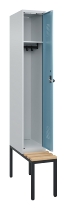 C+P Spind Evolo PLUS 0490507-32 mit Bank 3 Abt.400mm Drehriegel (HxBxT) 2120x1200x815mm 9016/3015
