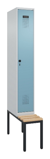 C+P Spind Evolo PLUS 0490507-32 mit Bank 3 Abt.400mm Drehriegel (HxBxT) 2120x1200x815mm 9016/3015
