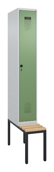C+P Spind Evolo PLUS 0490507-32 mit Bank 3 Abt.400mm Drehriegel (HxBxT) 2120x1200x815mm 9016/3015