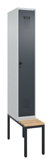 C+P Spind Evolo PLUS 0490507-32 mit Bank 3 Abt.400mm Drehriegel (HxBxT) 2120x1200x815mm 9016/3015