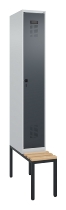 C+P Spind Evolo PLUS 0490507-32 mit Bank 3 Abt.400mm Drehriegel (HxBxT) 2120x1200x815mm 9016/3015