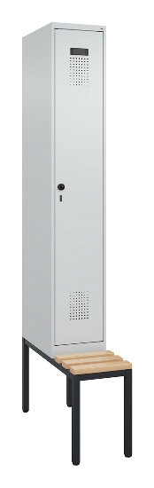 C+P Spind Evolo PLUS 0490507-32 mit Bank 3 Abt.400mm Drehriegel (HxBxT) 2120x1200x815mm 9016/3015