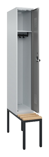 C+P Spind Evolo PLUS 0490507-32 mit Bank 3 Abt.400mm Drehriegel (HxBxT) 2120x1200x815mm 9016/3015