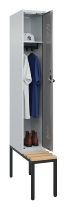 C+P Spind Evolo PLUS 0490507-32 mit Bank 3 Abt.400mm Drehriegel (HxBxT) 2120x1200x815mm 9016/3015