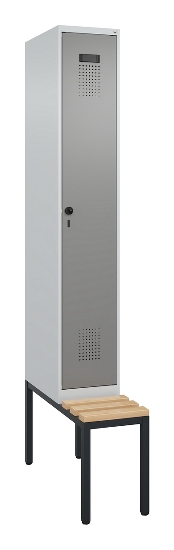C+P Spind Evolo PLUS 0490507-32 mit Bank 3 Abt.400mm Drehriegel (HxBxT) 2120x1200x815mm 9016/3015
