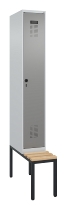C+P Spind Evolo PLUS 0490507-32 mit Bank 3 Abt.400mm Drehriegel (HxBxT) 2120x1200x815mm 9016/3015