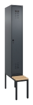 C+P Spind Evolo PLUS 0490507-32 mit Bank 3 Abt.400mm Drehriegel (HxBxT) 2120x1200x815mm 9016/3015
