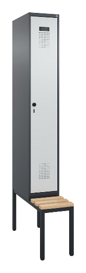 C+P Spind Evolo PLUS 0490507-32 mit Bank 3 Abt.400mm Drehriegel (HxBxT) 2120x1200x815mm 9016/3015