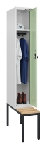 C+P Spind Evolo PLUS 0490507-32 mit Bank 3 Abt.400mm Drehriegel (HxBxT) 2120x1200x815mm 9016/3015