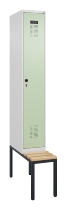 C+P Spind Evolo PLUS 0490507-32 mit Bank 3 Abt.400mm Drehriegel (HxBxT) 2120x1200x815mm 9016/3015
