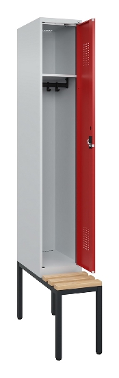 C+P Spind Evolo PLUS 0490507-32 mit Bank 3 Abt.400mm Drehriegel (HxBxT) 2120x1200x815mm 9016/3015