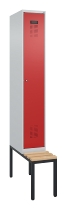 C+P Spind Evolo PLUS 0490507-32 mit Bank 3 Abt.400mm Drehriegel (HxBxT) 2120x1200x815mm 9016/3015