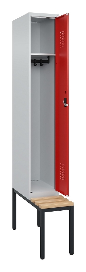 C+P Spind Evolo PLUS 0490507-32 mit Bank 3 Abt.400mm Drehriegel (HxBxT) 2120x1200x815mm 9016/3015
