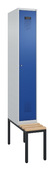 C+P Spind Evolo PLUS 0490507-32 mit Bank 3 Abt.400mm Drehriegel (HxBxT) 2120x1200x815mm 9016/3015