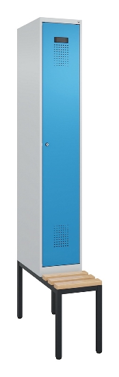 C+P Spind Evolo PLUS 0490507-32 mit Bank 3 Abt.400mm Drehriegel (HxBxT) 2120x1200x815mm 9016/3015