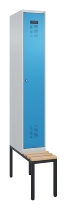 C+P Spind Evolo PLUS 0490507-32 mit Bank 3 Abt.400mm Drehriegel (HxBxT) 2120x1200x815mm 9016/3015