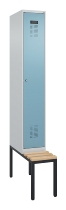 C+P Spind Evolo PLUS 0490507-32 mit Bank 3 Abt.400mm Drehriegel (HxBxT) 2120x1200x815mm 9016/3015