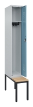 C+P Spind Evolo PLUS 0490507-32 mit Bank 3 Abt.400mm Drehriegel (HxBxT) 2120x1200x815mm 9016/3015