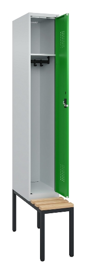 C+P Spind Evolo PLUS 0490507-32 mit Bank 3 Abt.400mm Drehriegel (HxBxT) 2120x1200x815mm 9016/3015