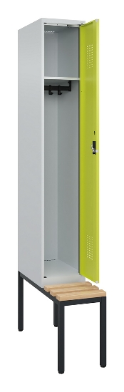 C+P Spind Evolo PLUS 0490507-32 mit Bank 3 Abt.400mm Drehriegel (HxBxT) 2120x1200x815mm 9016/3015
