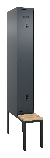 C+P Spind Evolo PLUS 0490507-32 mit Bank 3 Abt.400mm Drehriegel (HxBxT) 2120x1200x815mm 9016/3015