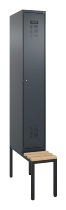 C+P Spind Evolo PLUS 0490507-32 mit Bank 3 Abt.400mm Drehriegel (HxBxT) 2120x1200x815mm 9016/3015
