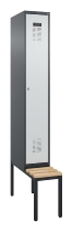 C+P Spind Evolo PLUS 0490507-32 mit Bank 3 Abt.400mm Drehriegel (HxBxT) 2120x1200x815mm 9016/3015