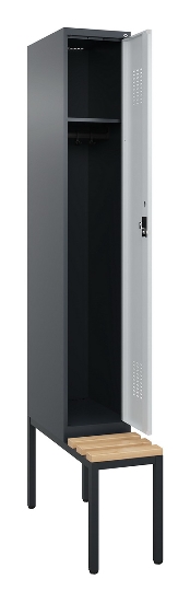 C+P Spind Evolo PLUS 0490507-32 mit Bank 3 Abt.400mm Drehriegel (HxBxT) 2120x1200x815mm 9016/3015