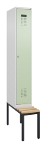 C+P Spind Evolo PLUS 0490507-32 mit Bank 3 Abt.400mm Drehriegel (HxBxT) 2120x1200x815mm 9016/3015