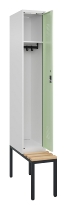 C+P Spind Evolo PLUS 0490507-32 mit Bank 3 Abt.400mm Drehriegel (HxBxT) 2120x1200x815mm 9016/3015