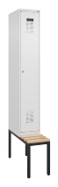 C+P Spind Evolo PLUS 0490507-32 mit Bank 3 Abt.400mm Drehriegel (HxBxT) 2120x1200x815mm 9016/3015