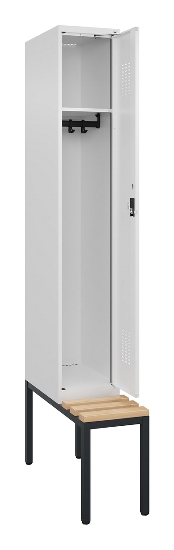 C+P Spind Evolo PLUS 0490507-32 mit Bank 3 Abt.400mm Drehriegel (HxBxT) 2120x1200x815mm 9016/3015
