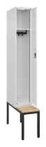 C+P Spind Evolo PLUS 0490507-32 mit Bank 3 Abt.400mm Drehriegel (HxBxT) 2120x1200x815mm 9016/3015