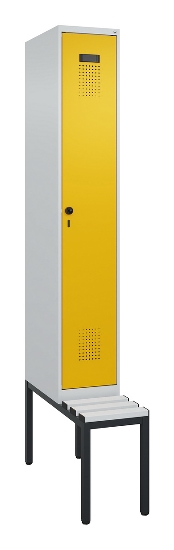 C+P Spind Evolo PLUS 0490507-12 mit Bank 1 Abt.400mm Drehriegel (HxBxT) 2120x400x815mm 7035/6011