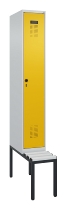 C+P Spind Evolo PLUS 0490507-12 mit Bank 1 Abt.400mm Drehriegel (HxBxT) 2120x400x815mm 7035/6011