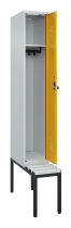 C+P Spind Evolo PLUS 0490507-12 mit Bank 1 Abt.400mm Drehriegel (HxBxT) 2120x400x815mm 7035/6011