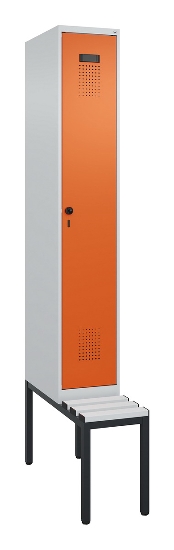 C+P Spind Evolo PLUS 0490507-12 mit Bank 1 Abt.400mm Drehriegel (HxBxT) 2120x400x815mm 7035/6011