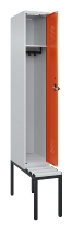 C+P Spind Evolo PLUS 0490507-12 mit Bank 1 Abt.400mm Drehriegel (HxBxT) 2120x400x815mm 7035/6011