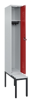 C+P Spind Evolo PLUS 0490507-12 mit Bank 1 Abt.400mm Drehriegel (HxBxT) 2120x400x815mm 7035/6011