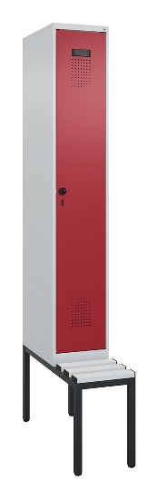 C+P Spind Evolo PLUS 0490507-12 mit Bank 1 Abt.400mm Drehriegel (HxBxT) 2120x400x815mm 7035/6011