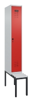 C+P Spind Evolo PLUS 0490507-12 mit Bank 1 Abt.400mm Drehriegel (HxBxT) 2120x400x815mm 7035/6011
