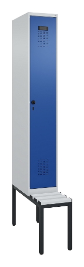 C+P Spind Evolo PLUS 0490507-12 mit Bank 1 Abt.400mm Drehriegel (HxBxT) 2120x400x815mm 7035/6011