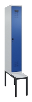 C+P Spind Evolo PLUS 0490507-12 mit Bank 1 Abt.400mm Drehriegel (HxBxT) 2120x400x815mm 7035/6011