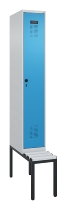 C+P Spind Evolo PLUS 0490507-12 mit Bank 1 Abt.400mm Drehriegel (HxBxT) 2120x400x815mm 7035/6011