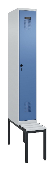 C+P Spind Evolo PLUS 0490507-12 mit Bank 1 Abt.400mm Drehriegel (HxBxT) 2120x400x815mm 7035/6011