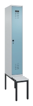 C+P Spind Evolo PLUS 0490507-12 mit Bank 1 Abt.400mm Drehriegel (HxBxT) 2120x400x815mm 7035/6011