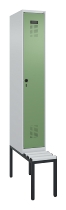 C+P Spind Evolo PLUS 0490507-12 mit Bank 1 Abt.400mm Drehriegel (HxBxT) 2120x400x815mm 7035/6011