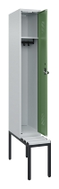 C+P Spind Evolo PLUS 0490507-12 mit Bank 1 Abt.400mm Drehriegel (HxBxT) 2120x400x815mm 7035/6011