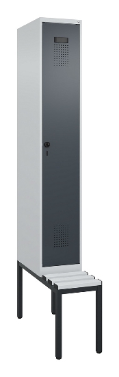 C+P Spind Evolo PLUS 0490507-12 mit Bank 1 Abt.400mm Drehriegel (HxBxT) 2120x400x815mm 7035/6011