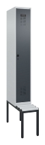 C+P Spind Evolo PLUS 0490507-12 mit Bank 1 Abt.400mm Drehriegel (HxBxT) 2120x400x815mm 7035/6011